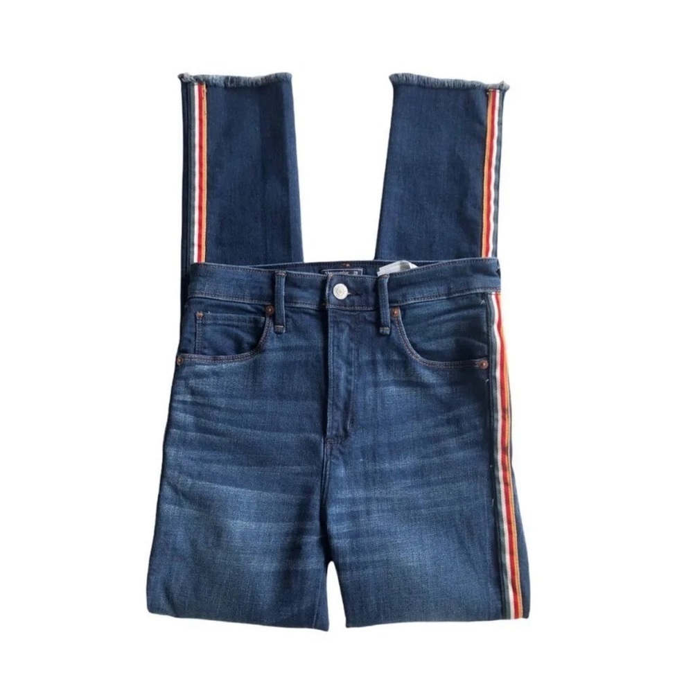 Abercrombie and Fitch Simone High Rise Ankle Side Stripe Jeans
